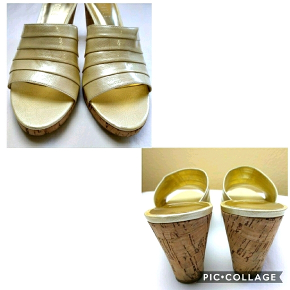Nickels 'Mars Cream' WEDGE SLIDE Sandals 8.5 - Picture 9 of 13